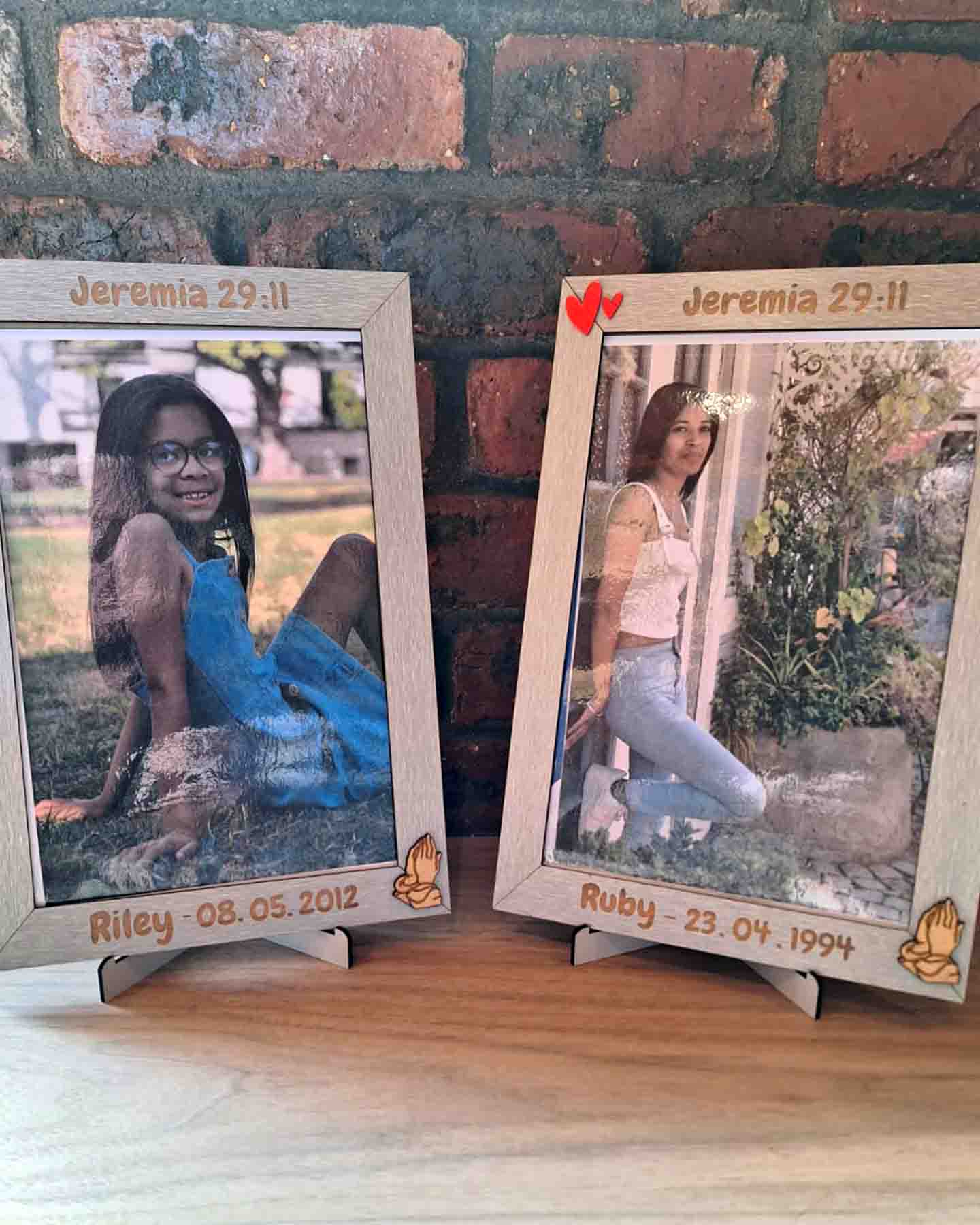 Personalized photo frames made from laser-cut materials