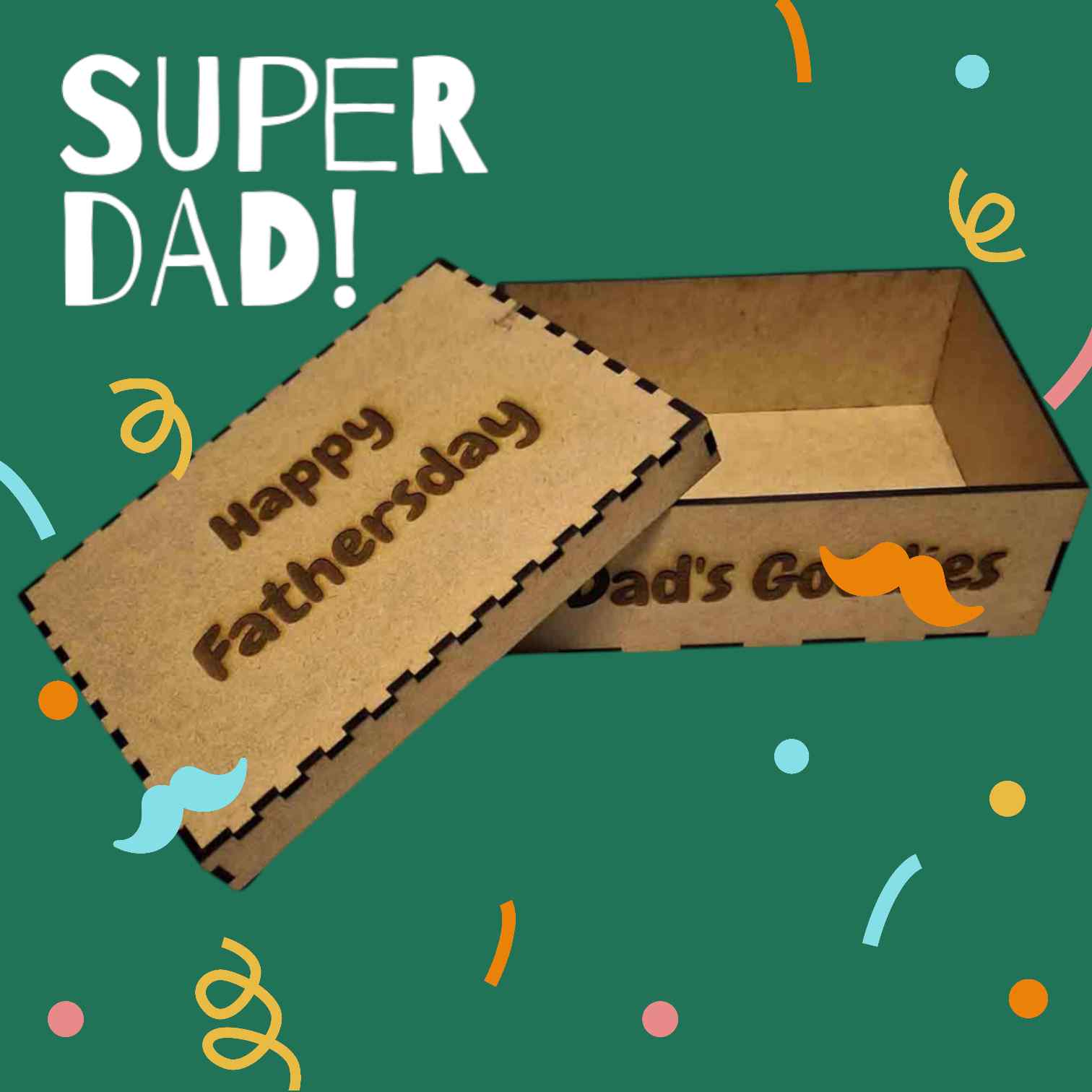 Personalized gifts for Father's Day, including custom gift-boxes, mugs and t-shirts